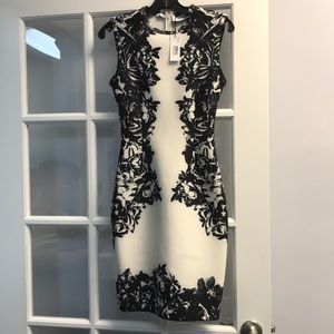 Yigal Azrouel black and white mini dress
